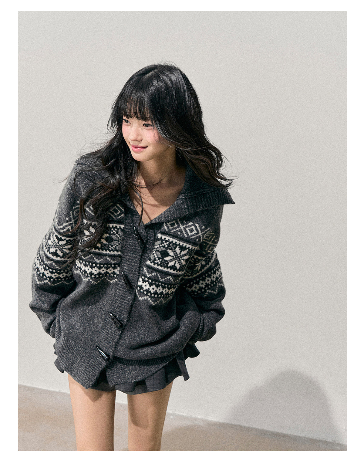 ShaoYeYan Aomalm Weightless Night Fair Isle Toggle Cardigan