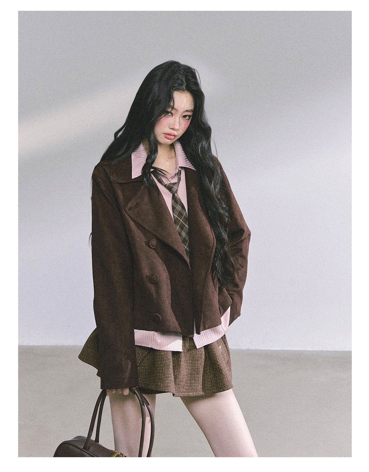 ShaoYeYan British Drama Trench Fake Two-Layer Blazer
