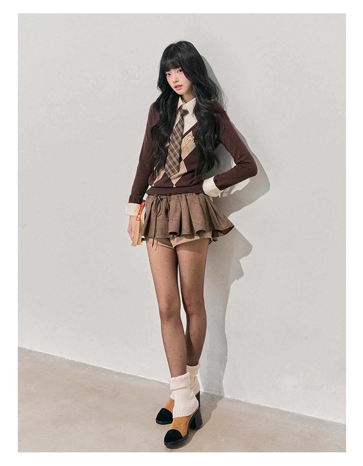 ShaoYeYan Aomalm Phoenix Tree Whispers Fake Two-Layer Diamond Knit Sweater