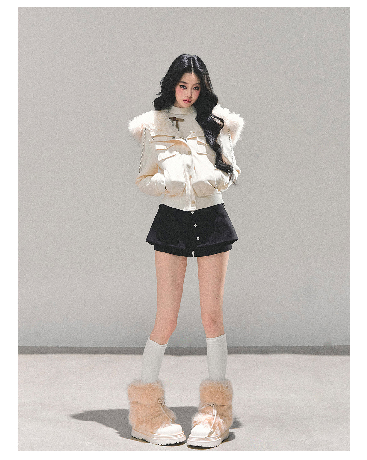 ShaoYeYan Snowflake Embrace Winter Hooded Jacket