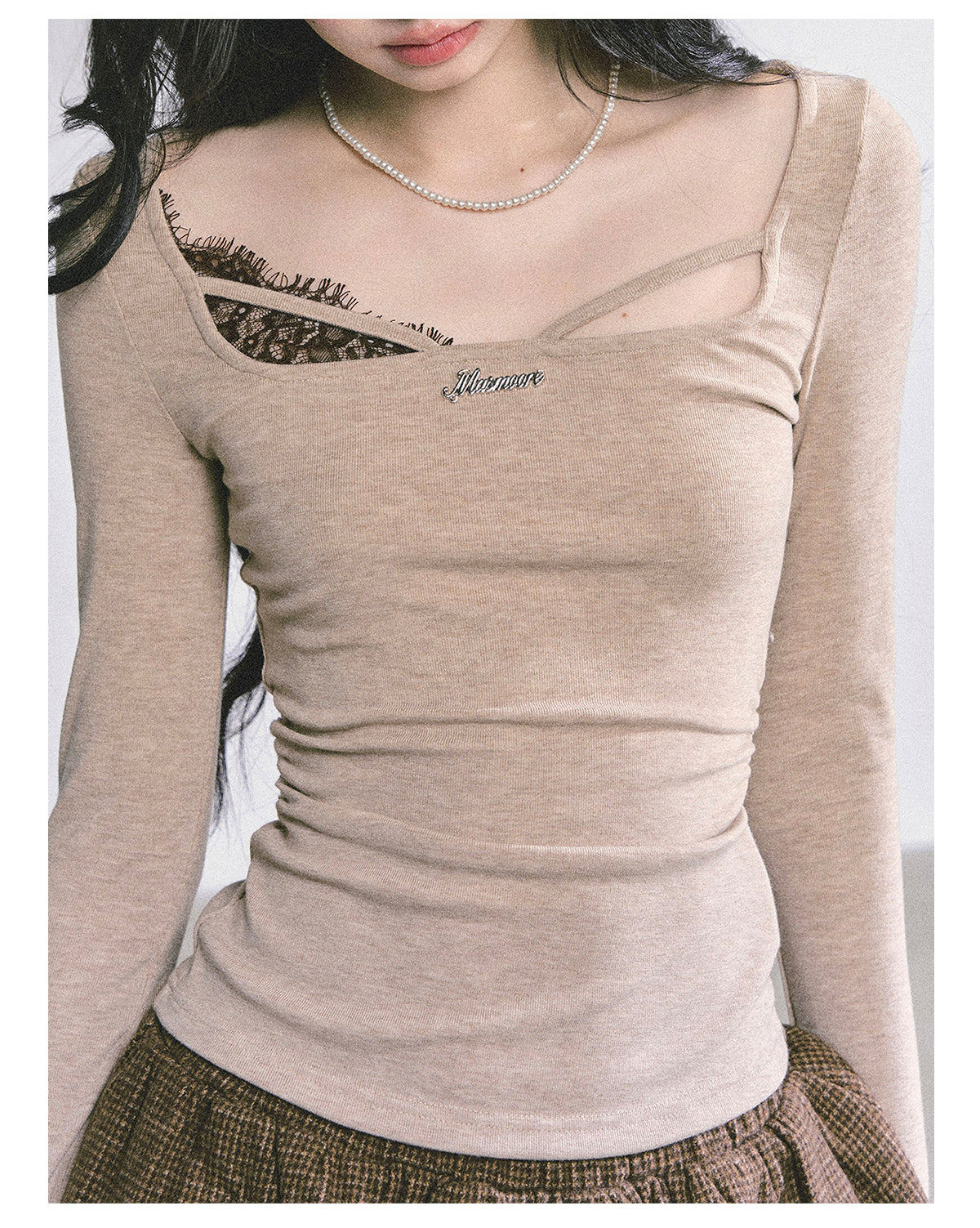 ShaoYeYan Long Sleeve Lace T-Shirt