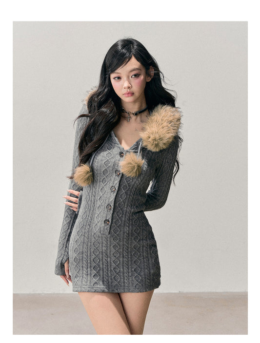 ShaoYeYan Aomalm She Arrives Like Dusk Sweater Dress