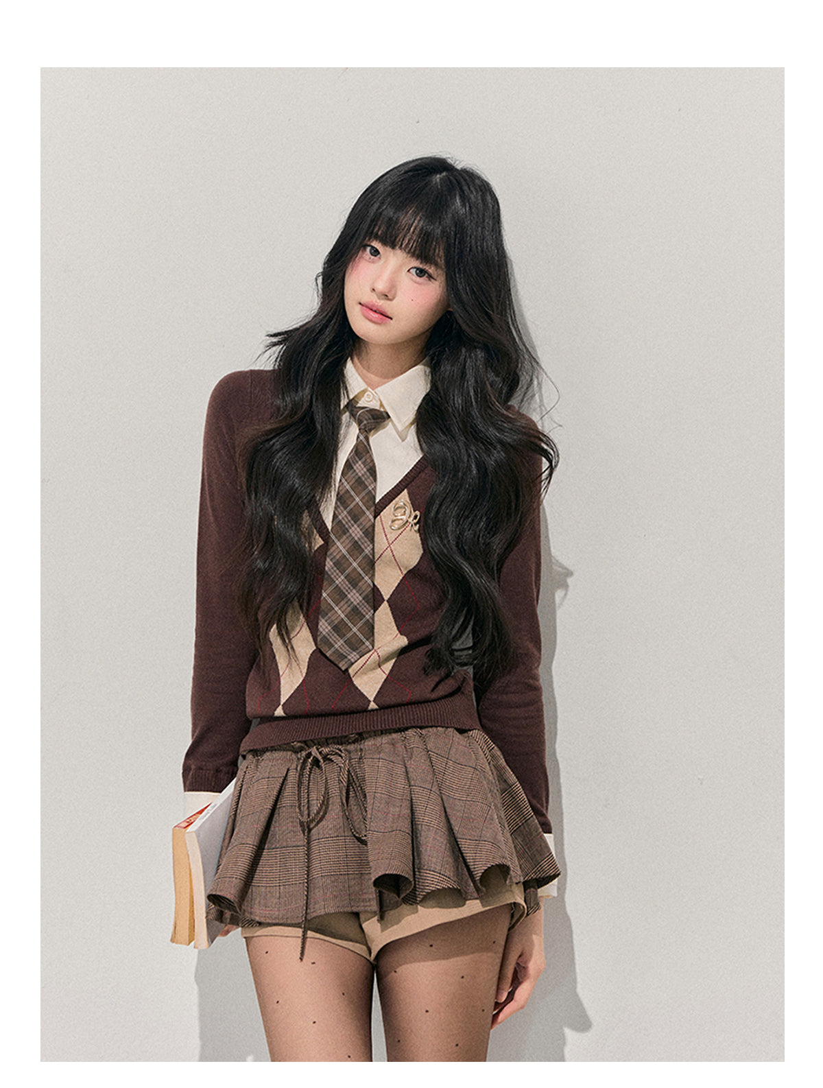 ShaoYeYan Aomalm Phoenix Tree Whispers Fake Two-Layer Diamond Knit Sweater