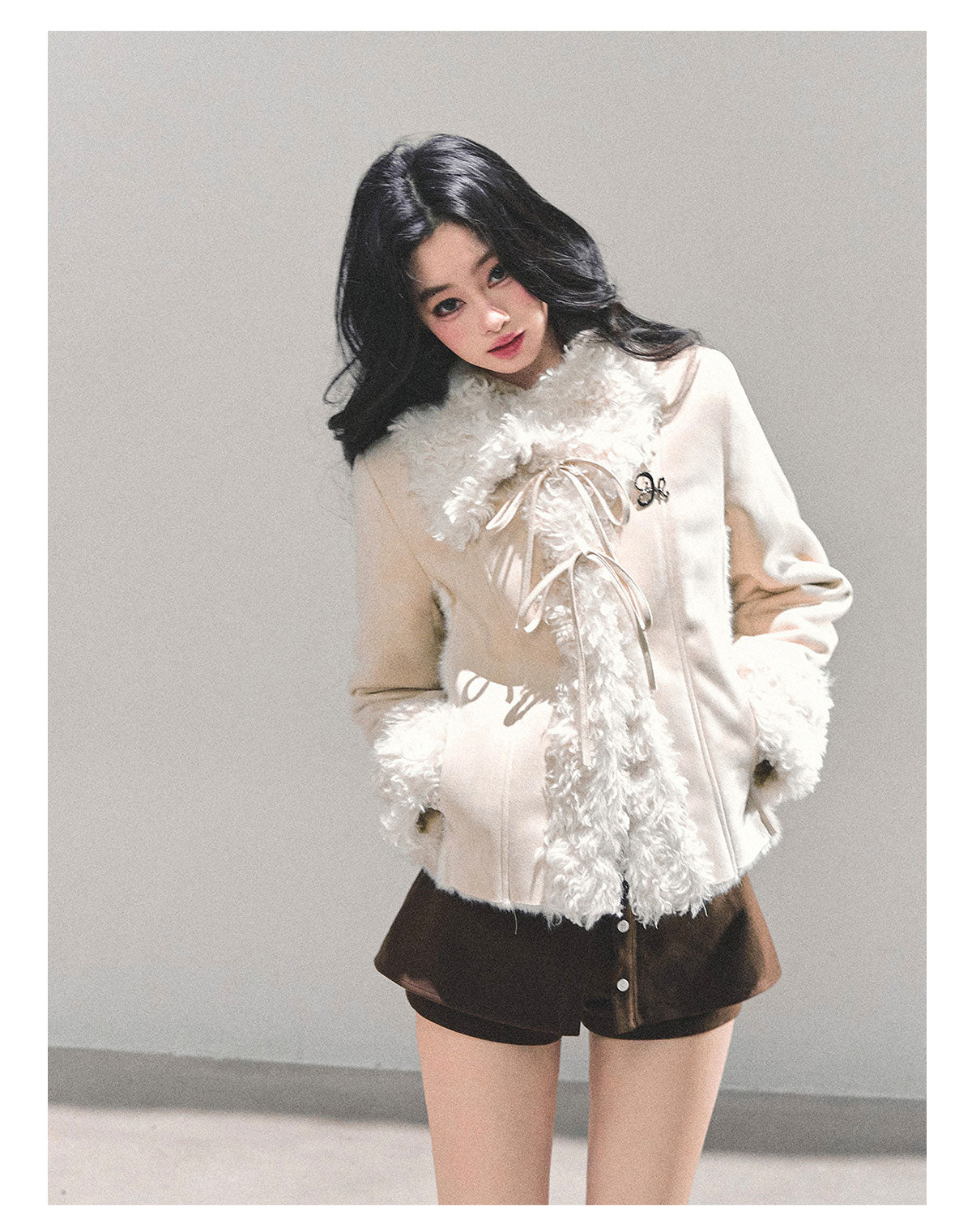 ShaoYeYan She Melts Into Winter Fur-Trimmed Coat