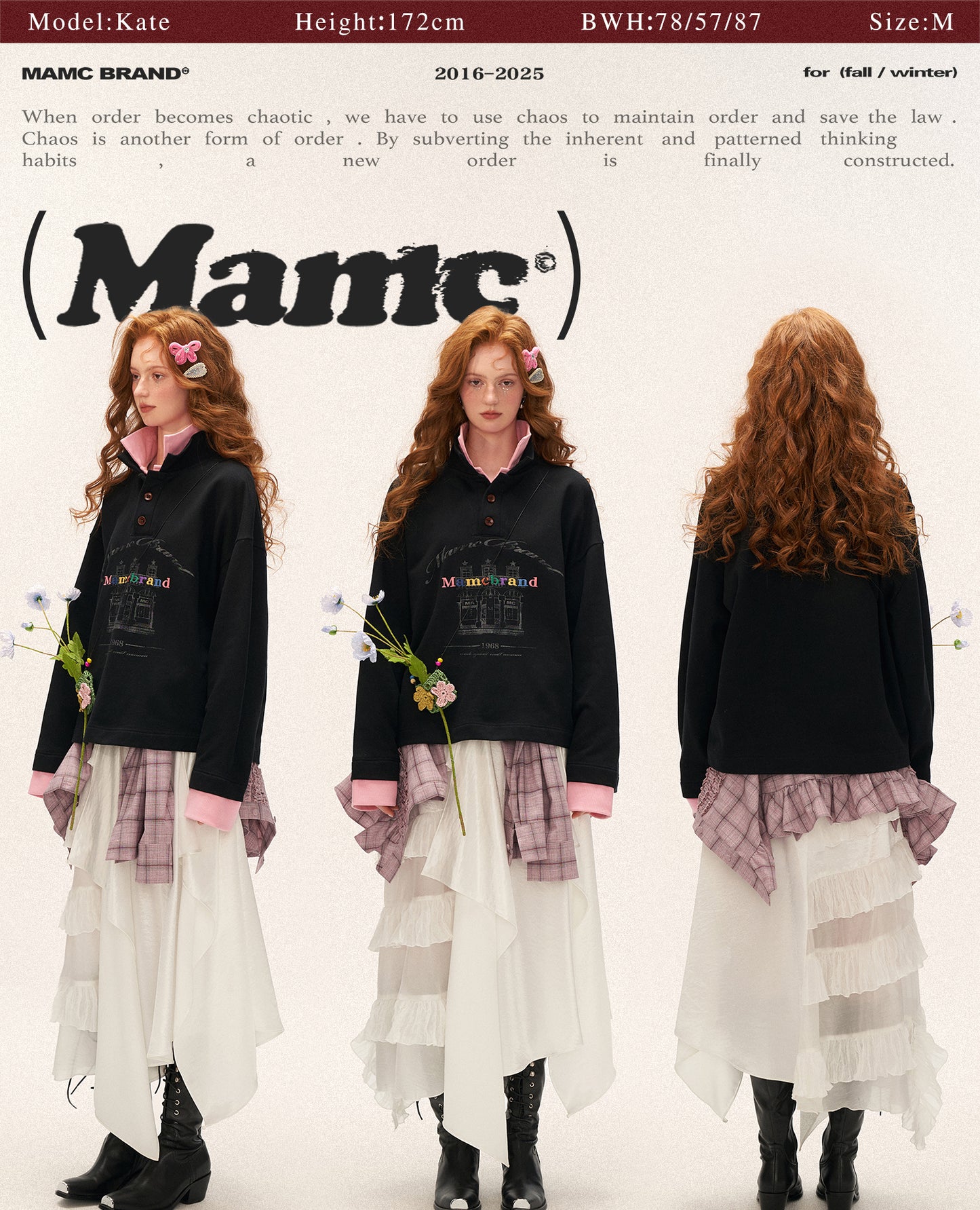 MAMC Fake Two-Layer Button Collar Polo Hoodie