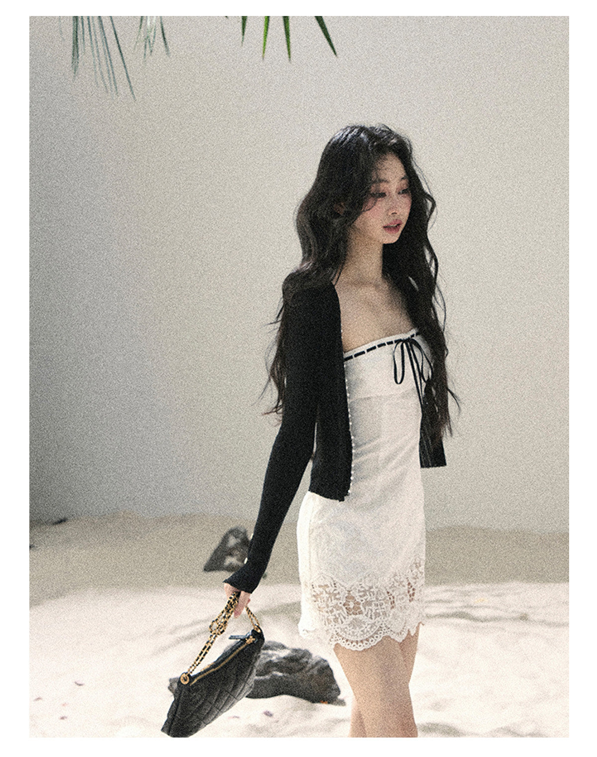 ShaoYeYan Aomalm Moonlight Weaves a Dream Off-Shoulder French Lace Dress