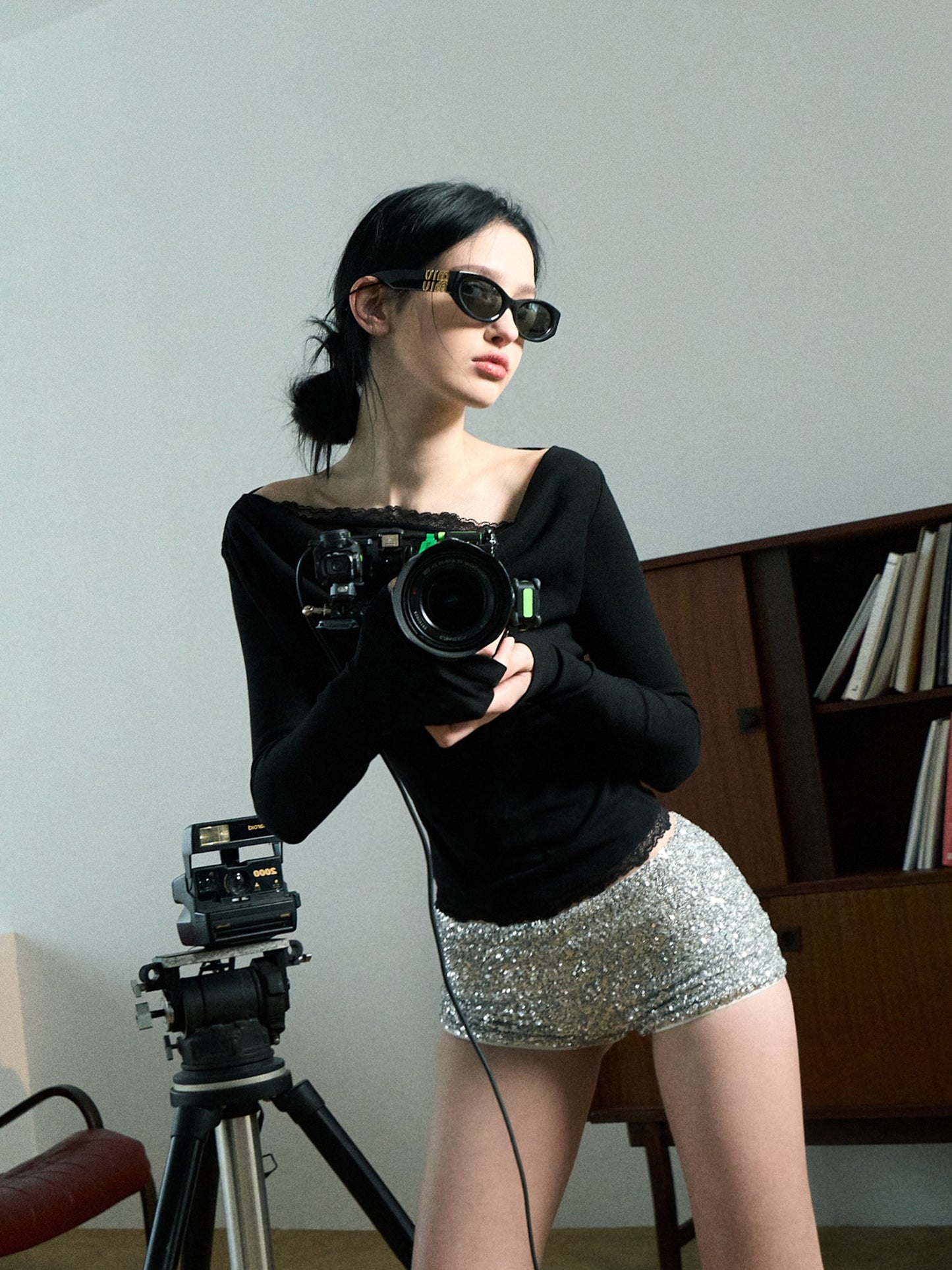 OAKMOO 'Silent Vein' Lace-Knit Camisole