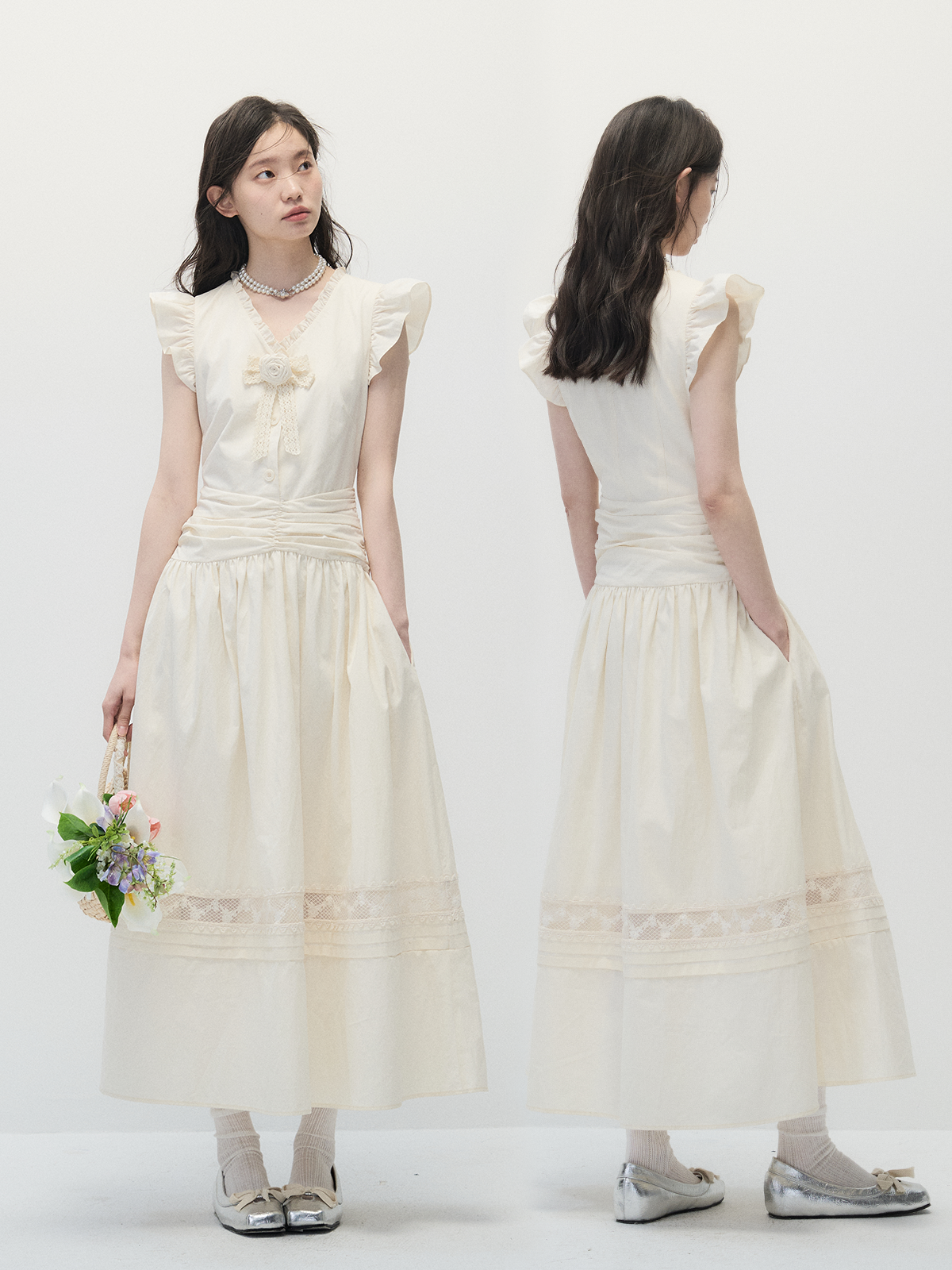 ANNATTO 'Moonlight Plume' Cotton Maxi Dress