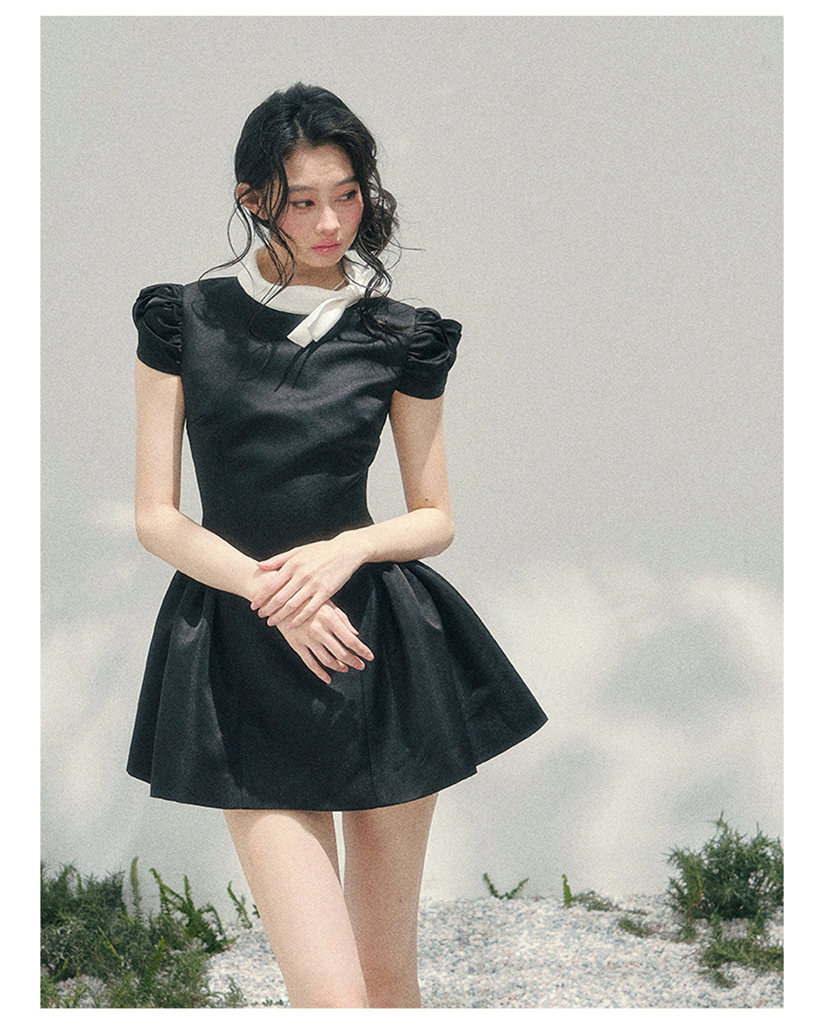 ShaoYeYan Aomalm Satin Knot Luxe Party Dress