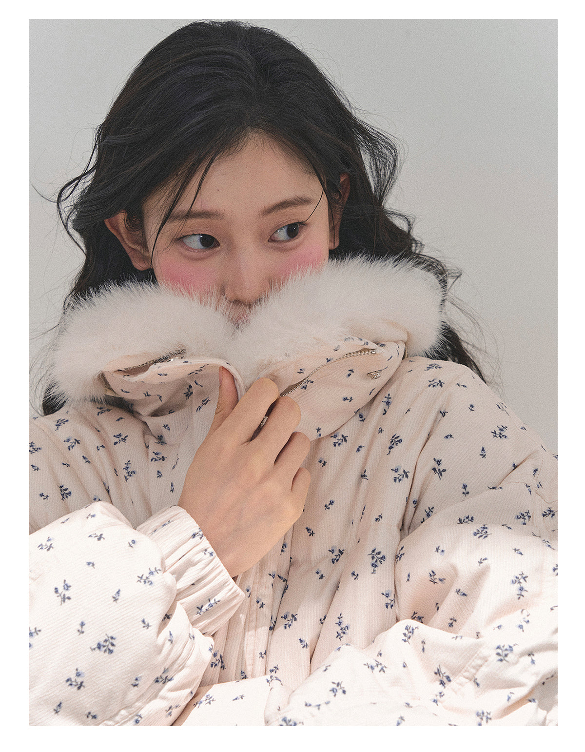 ShaoYeYan Silent Blue White Duck Down Puffer Jacket