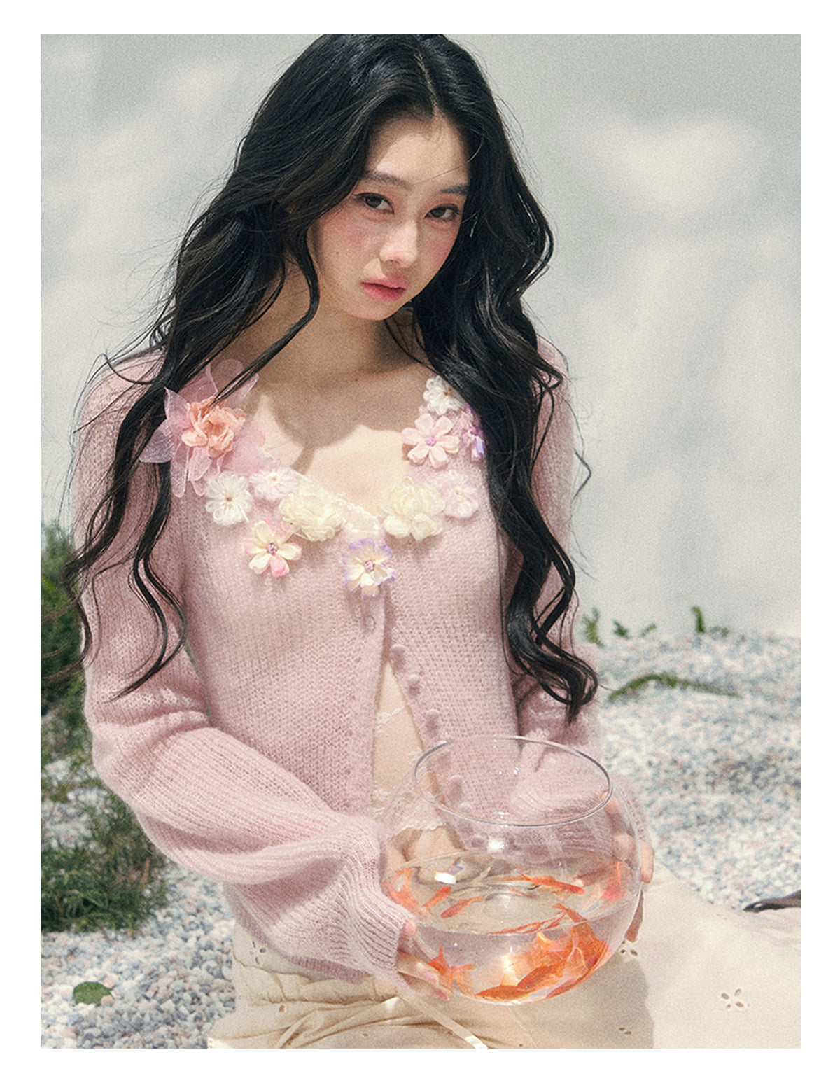 ShaoYeYan Aomalm Soft Spring Breeze 3D Floral Sweater