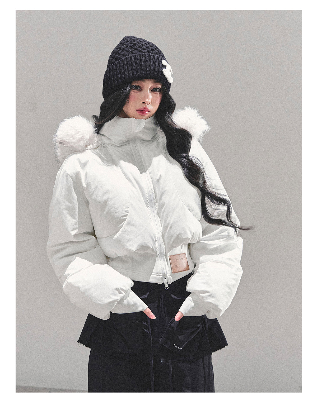 ShaoYeYan Loose Hooded Short Padded Jacket