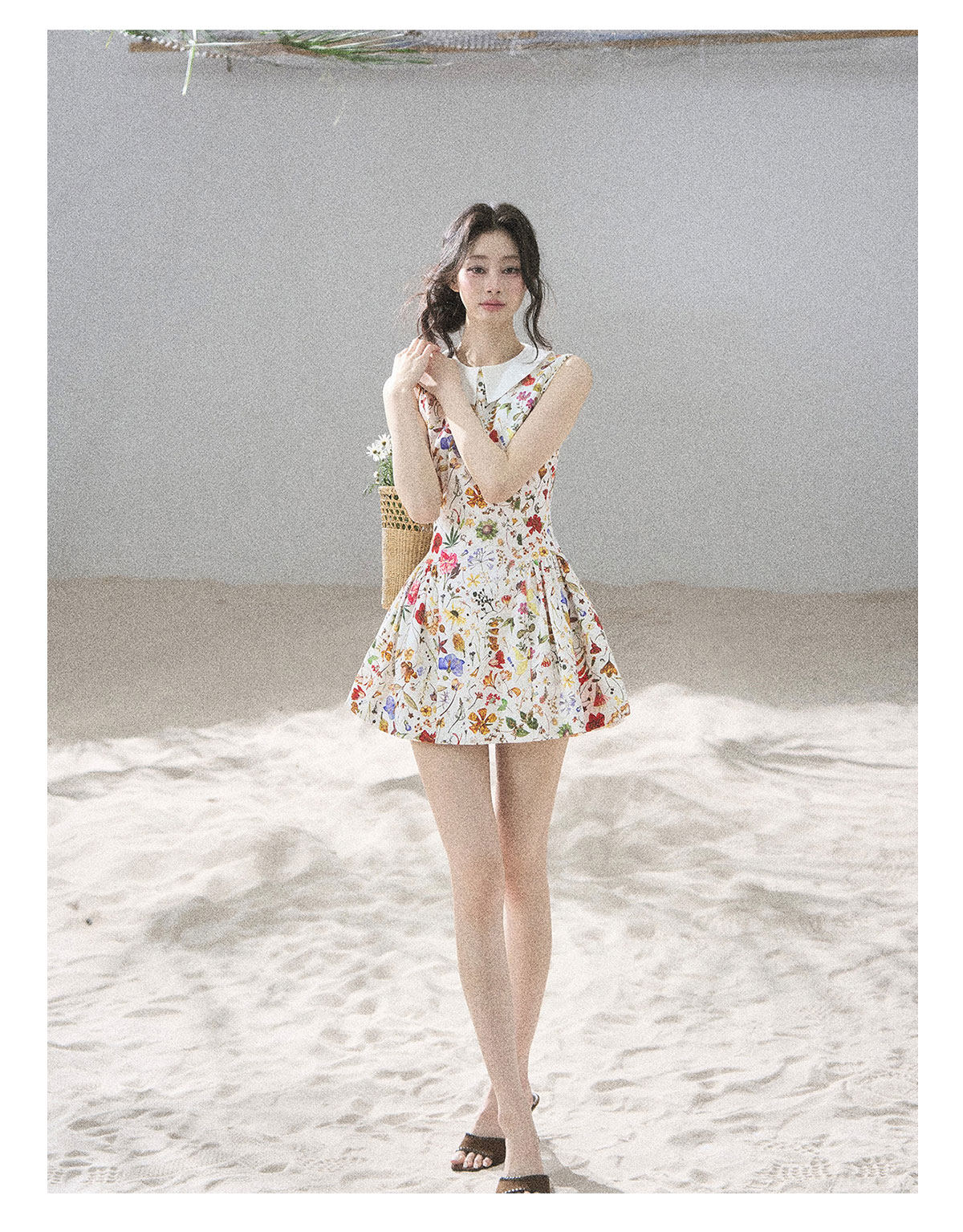 ShaoYeYan Aomalm Petals Blown by the Wind French Floral Dress