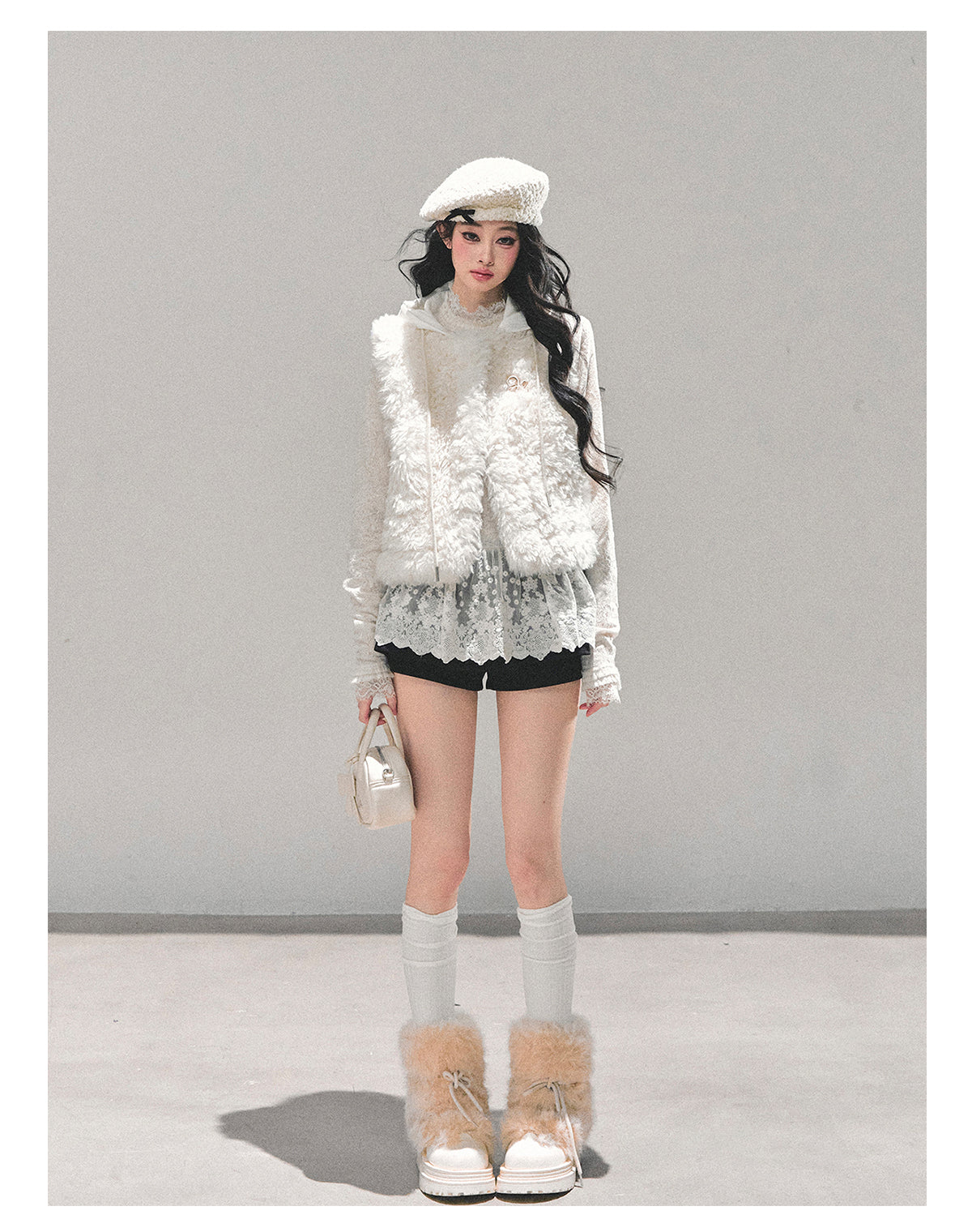 ShaoYeYan Light Snow Lamb Fur Vest