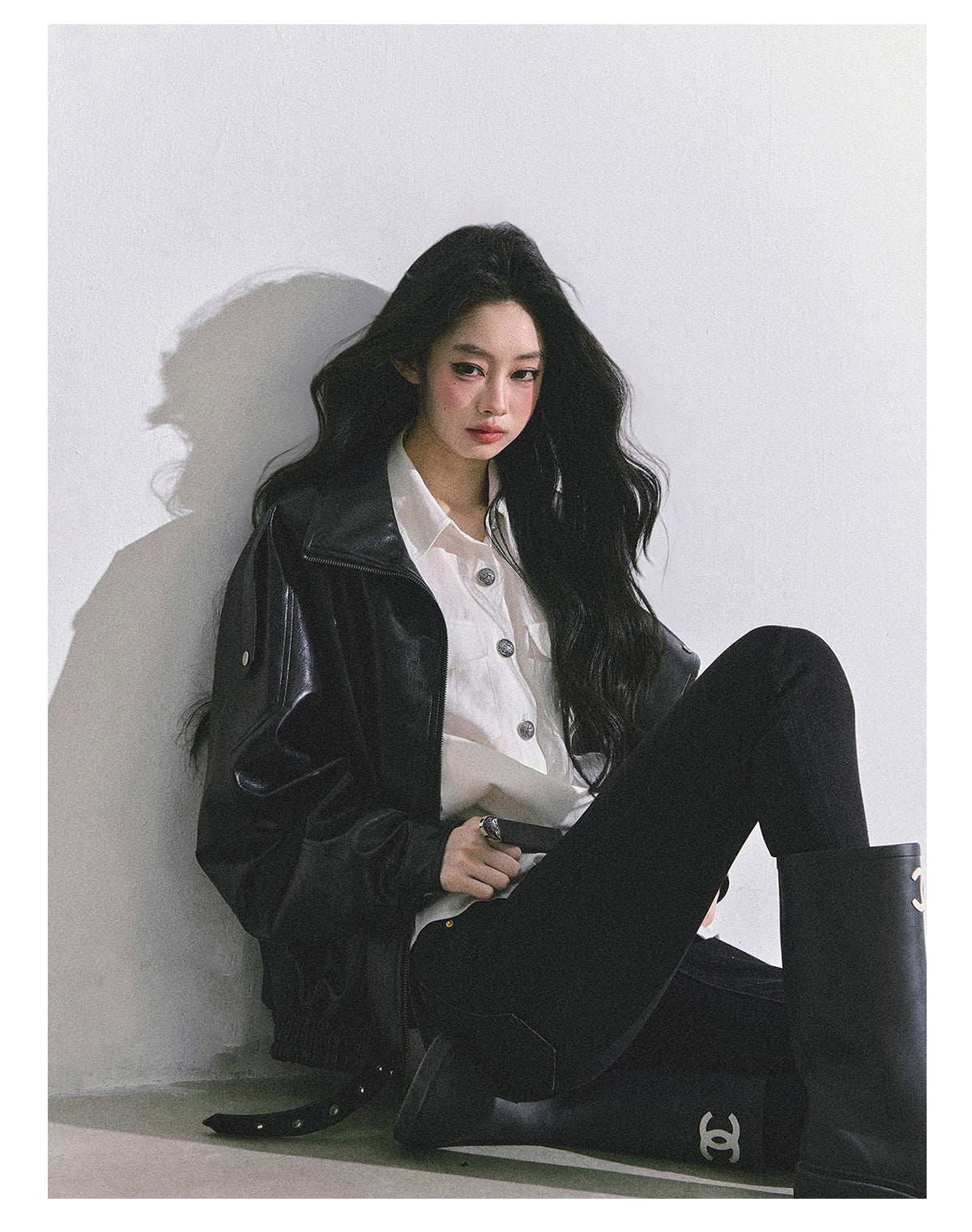 SHAOYEYAN Classic Basic Blouse (with shoulder pads and belt)