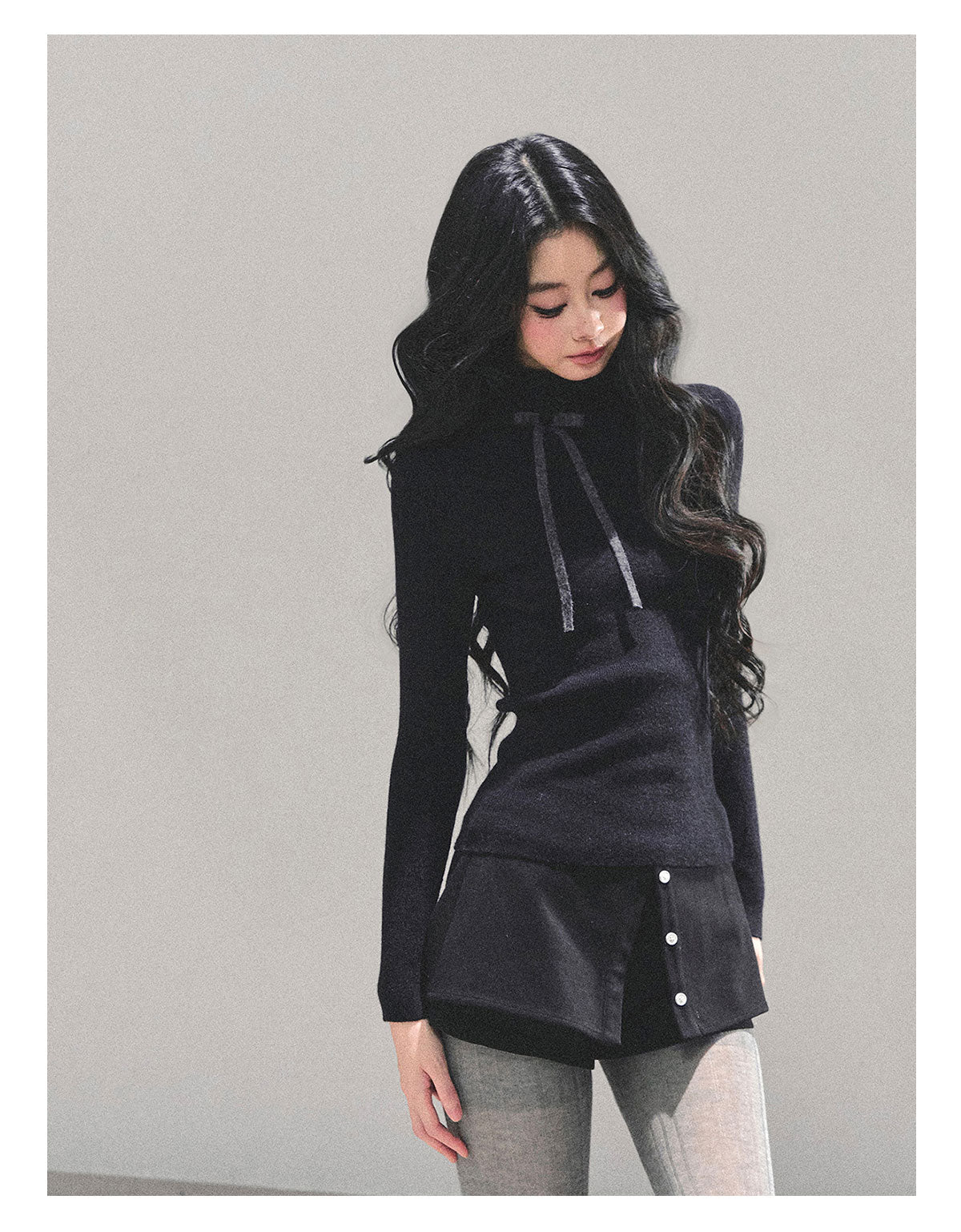 ShaoYeYan Velvet Touch Semi-Turtleneck Knit Top