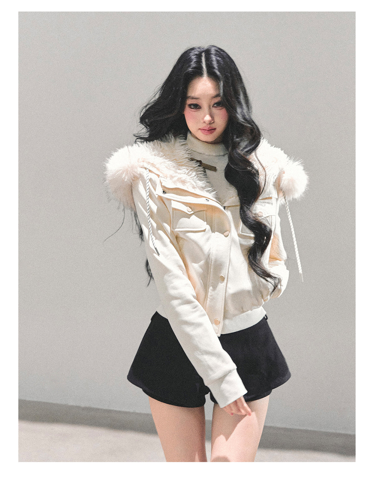 ShaoYeYan Snowflake Embrace Winter Hooded Jacket