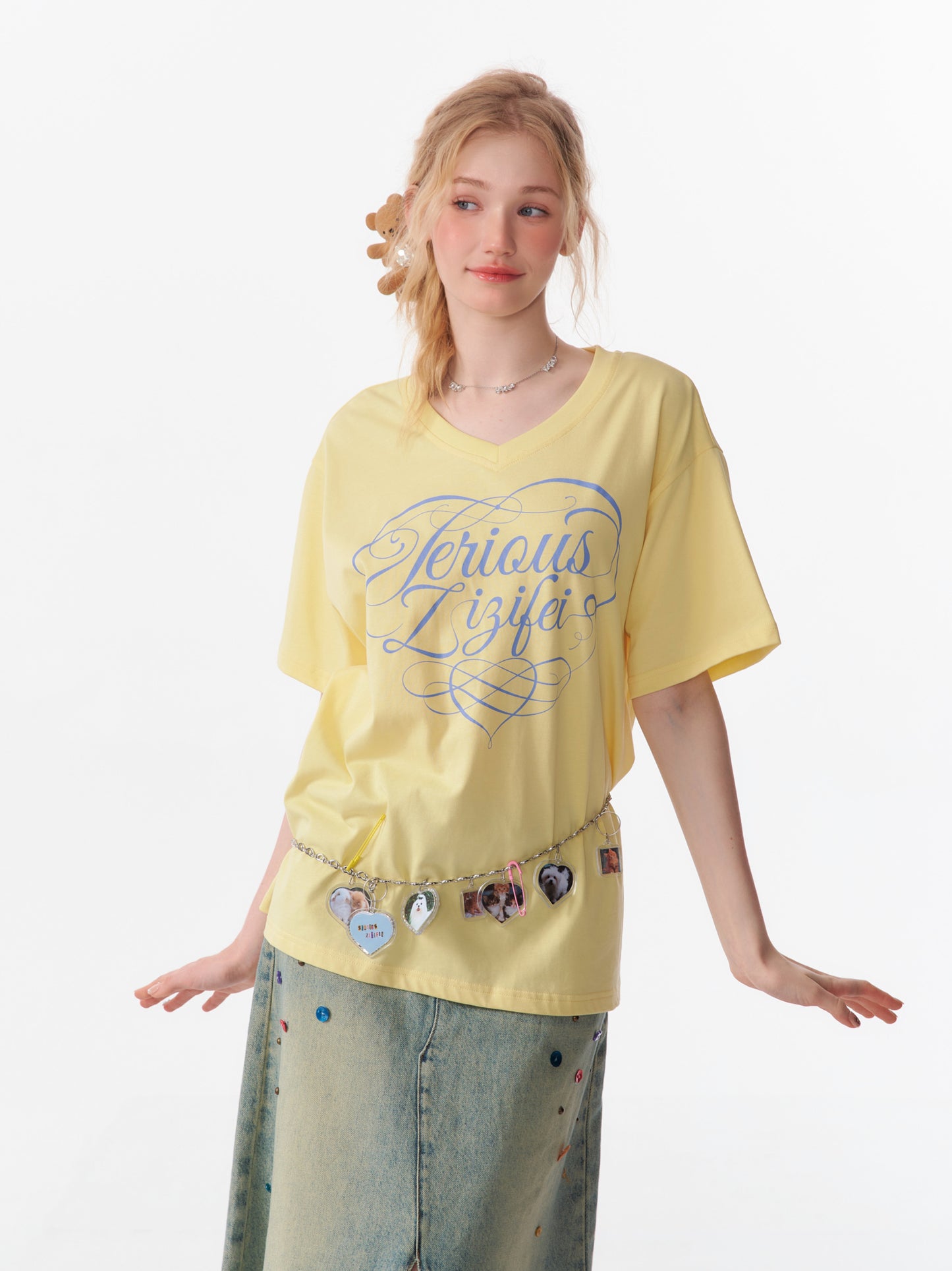 ZiziFei Vintage V-Neck Tee