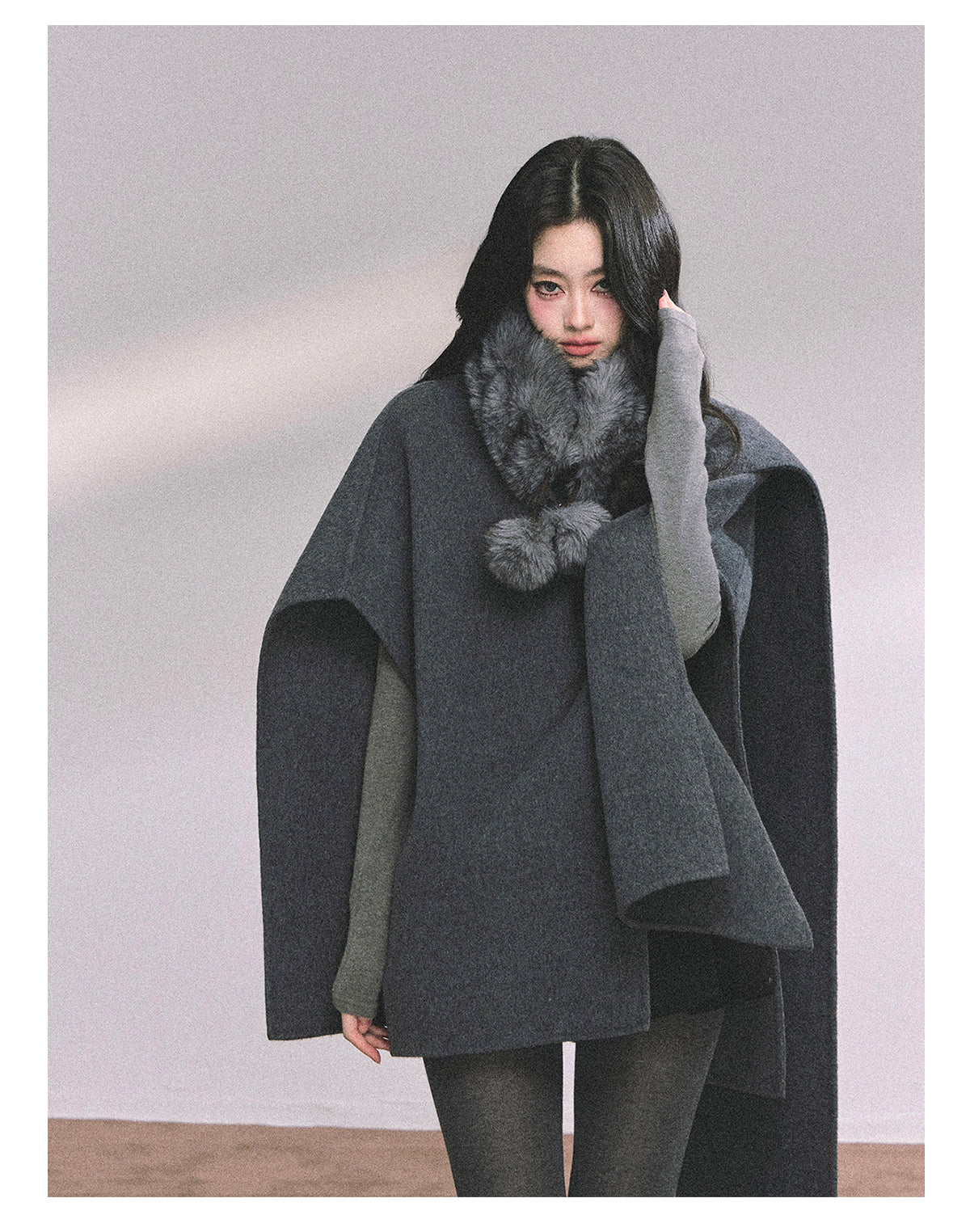 ShaoYeYan Corgi Heiress Premium French Wool Cape Coat