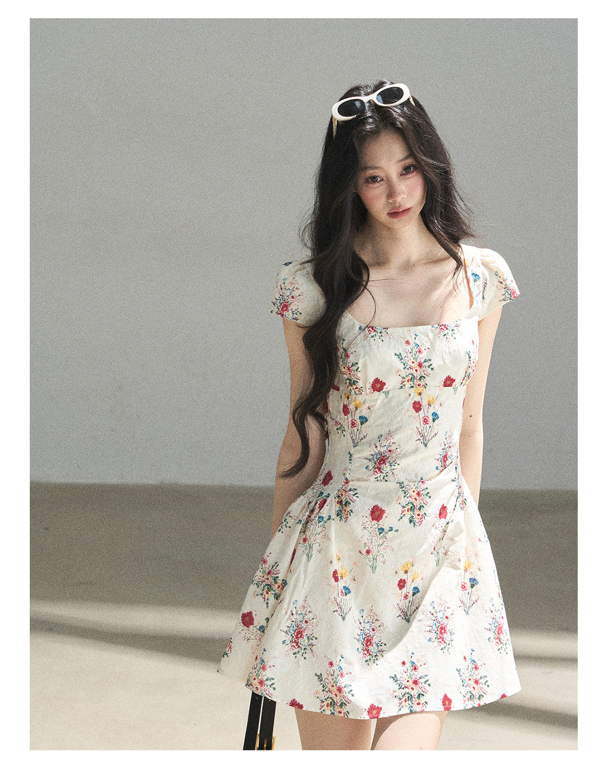 ShaoYeYan Aomalm Blossoming Flower French Chiffon Floral Dress