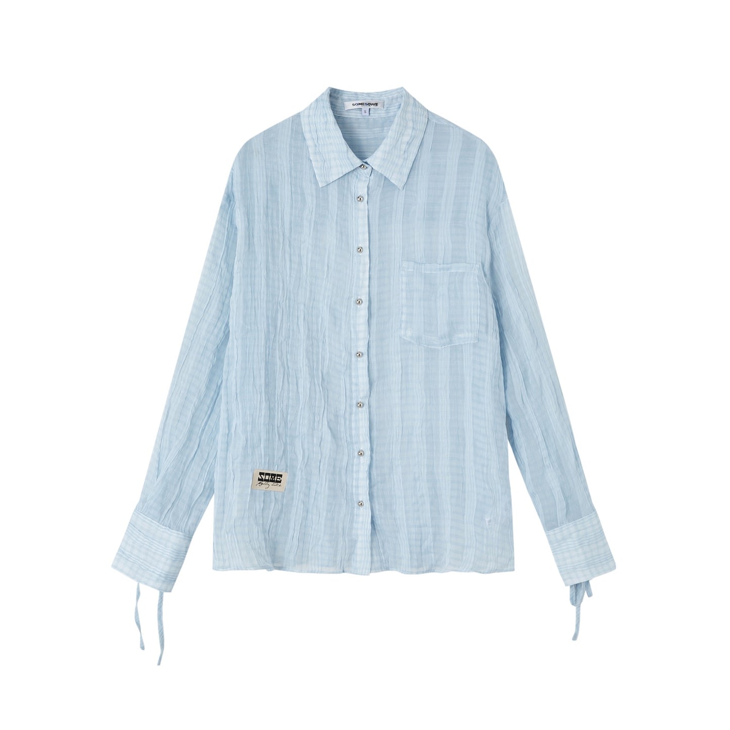 SOMESOWE Pleated Shorts & Sheer Blouse