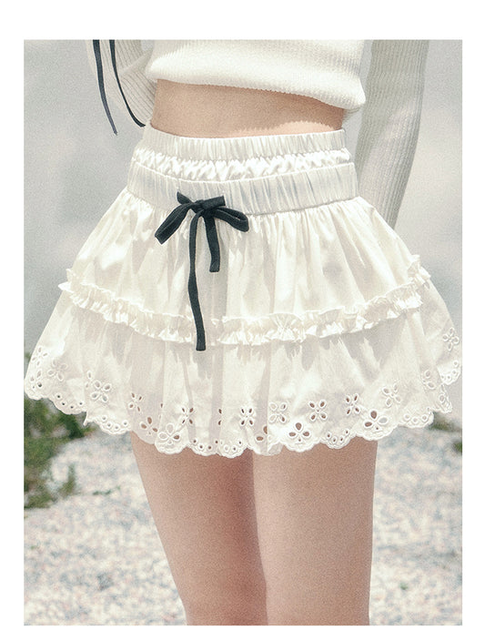 ShaoYeYan Aomalm Spring Field Skirt French White Midi Skirt