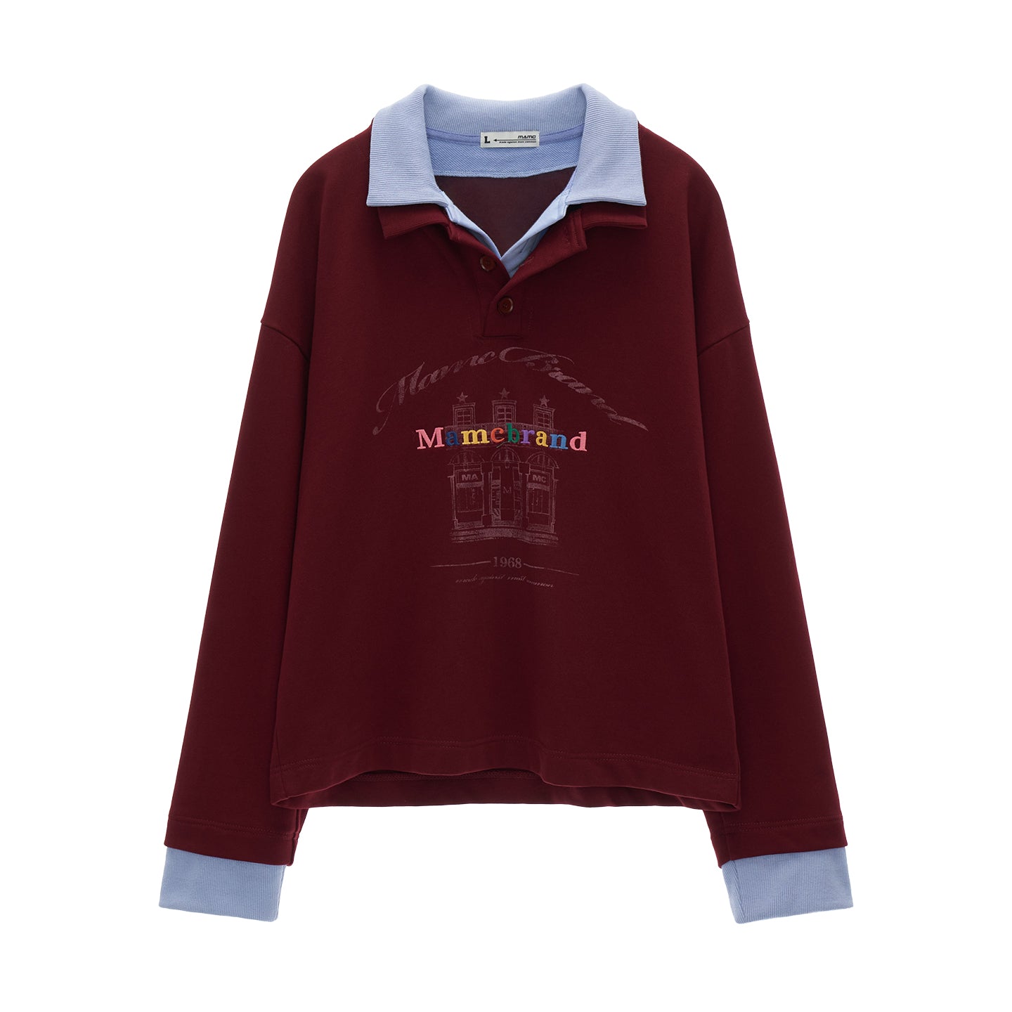 MAMC Fake Two-Layer Button Collar Polo Hoodie