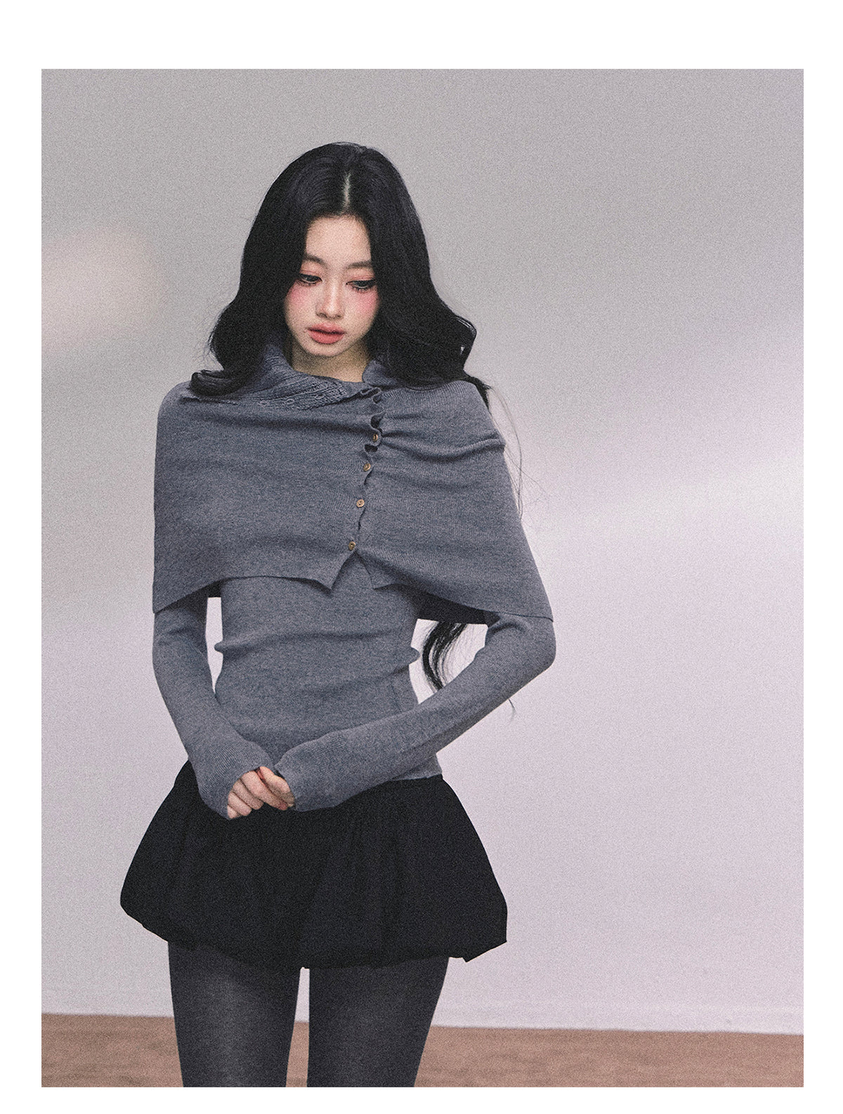 ShaoYeYan Noblewoman Waist-Defining Long Sleeve Knit Top