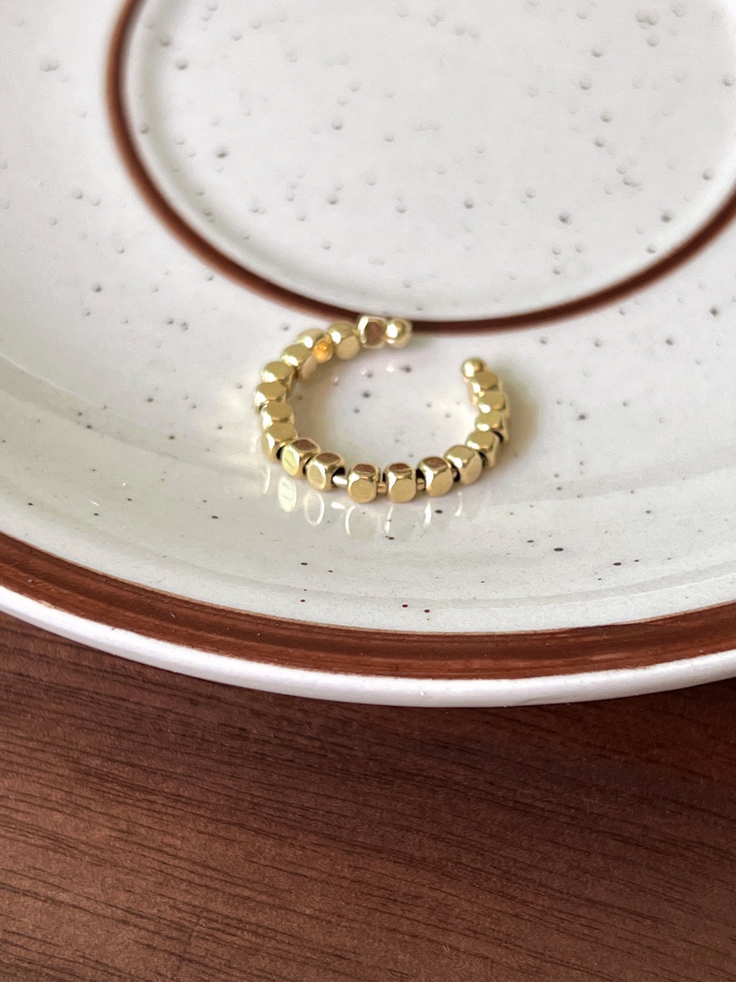 VIGVOG Geometric Chrome Rings