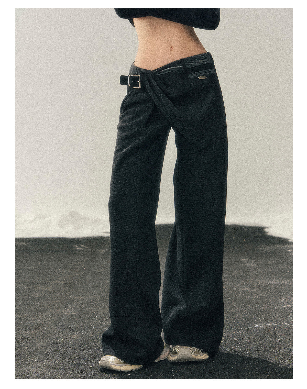 ShaoYeYan Aomalm Winter She Passed Through Korean Fleece Wide-Leg Pants