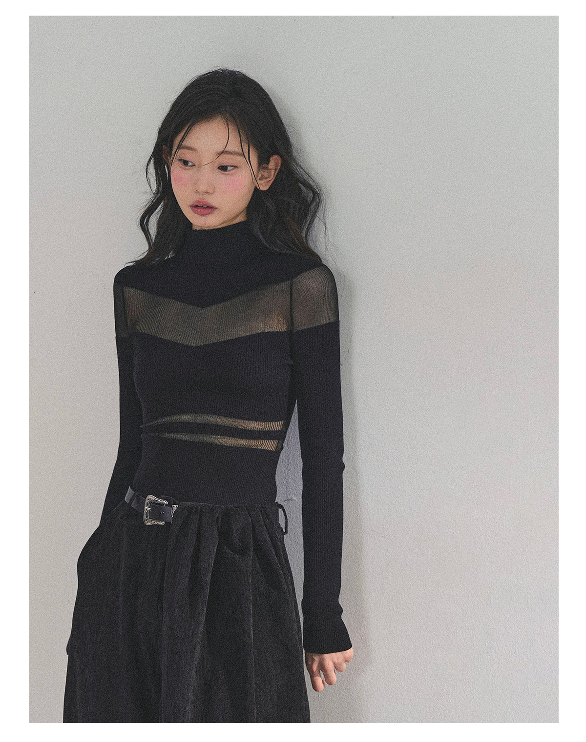 ShaoYeYan Night Whispers Semi-Turtleneck Knit Top