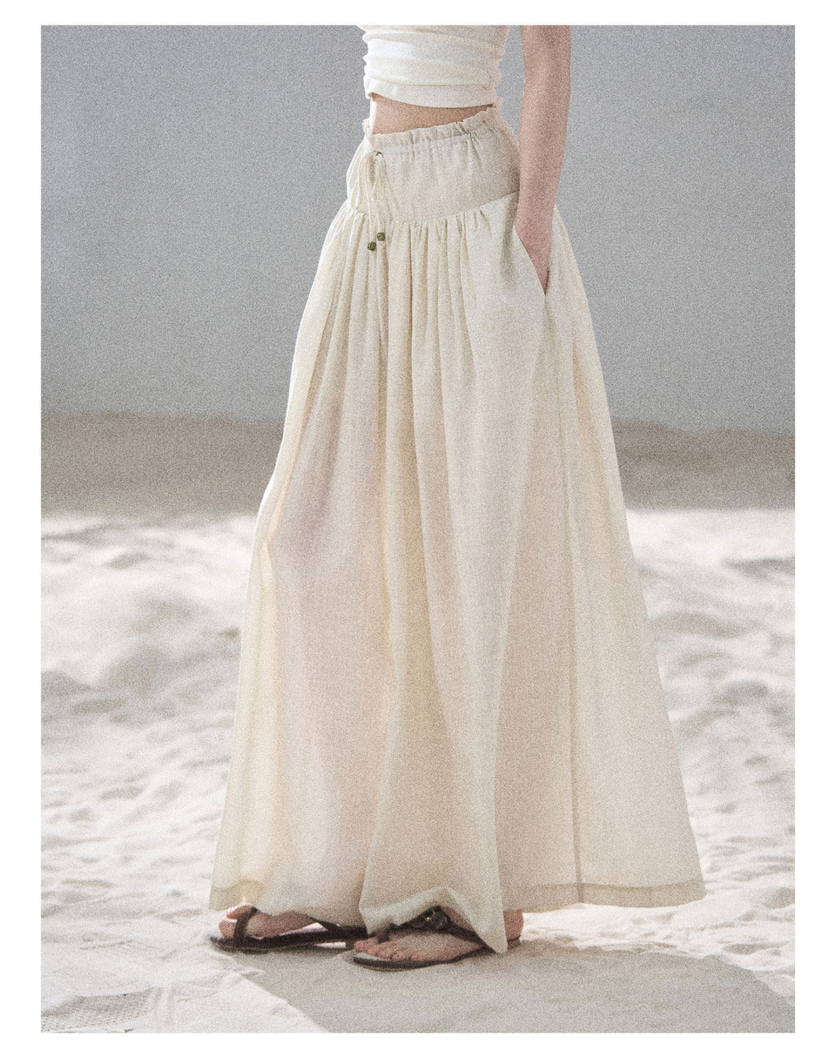 ShaoYeYan Aomalm Watery Clouds Korean Chiffon Wide-Leg Pants