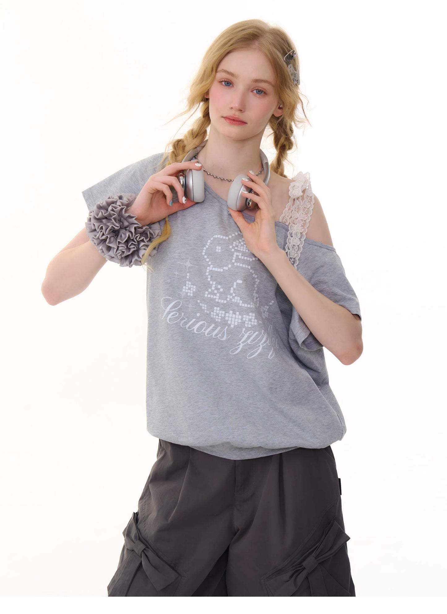 ziziFei Vintage Bunny Lace Tee
