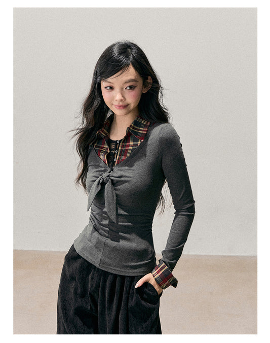 ShaoYeYan Aomalm Firework-Colored Her Fake Three-Layer Knit Top