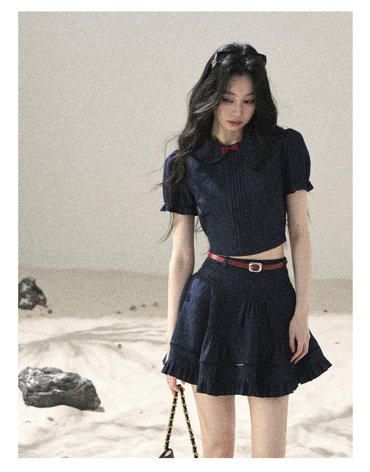 ShaoYeYan Aomalm Seaside Breeze Korean Academia Denim Set
