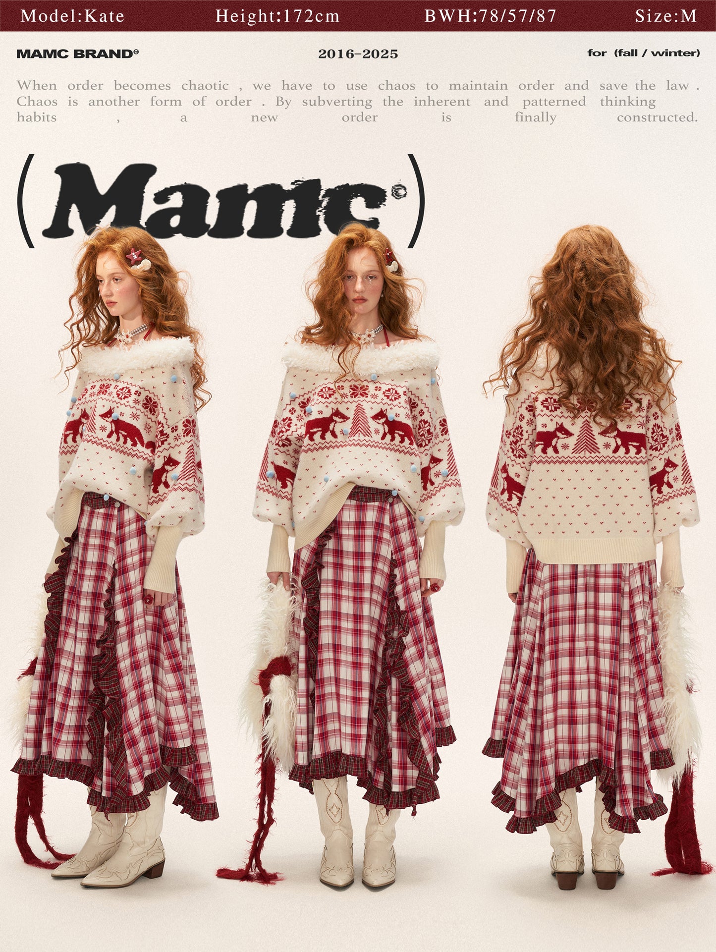 MAMC Fox Fair Isle V-Neck Sweater
