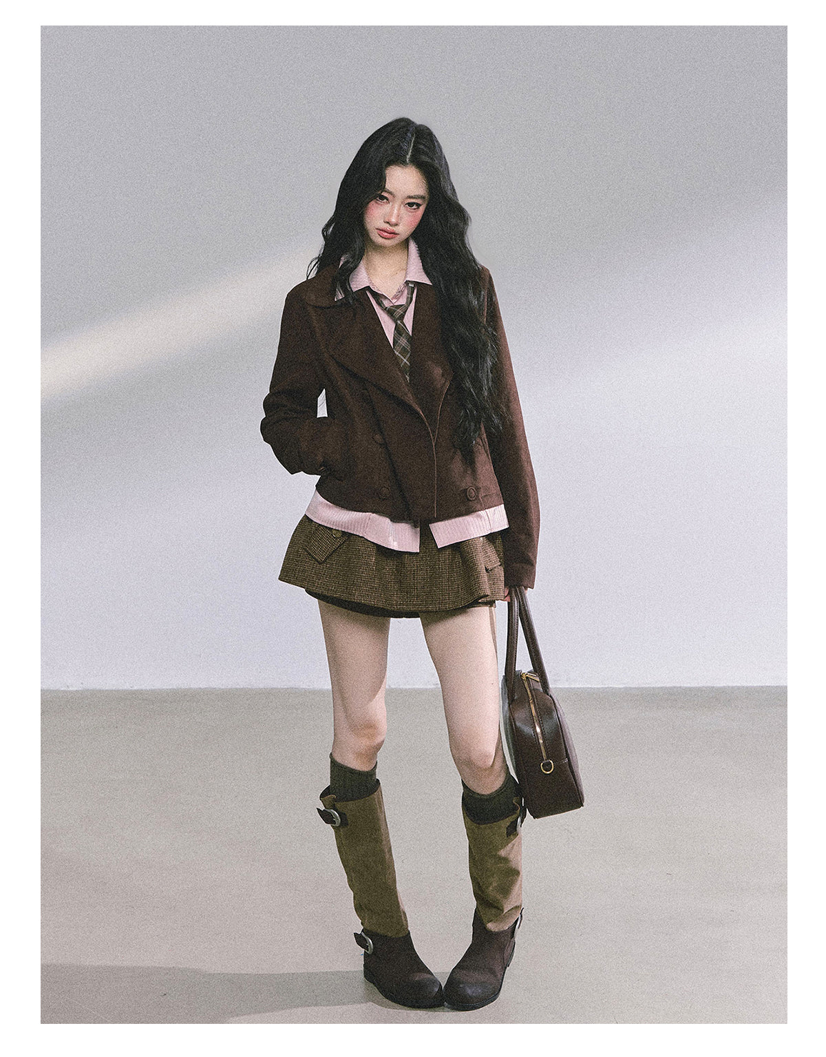 ShaoYeYan British Drama Trench Fake Two-Layer Blazer