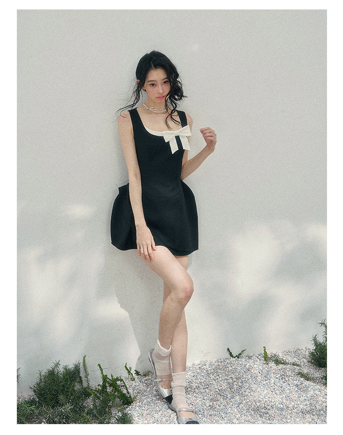 ShaoYeYan Aomalm Her Sweetness Sinks Fake Two-Layer French Dress