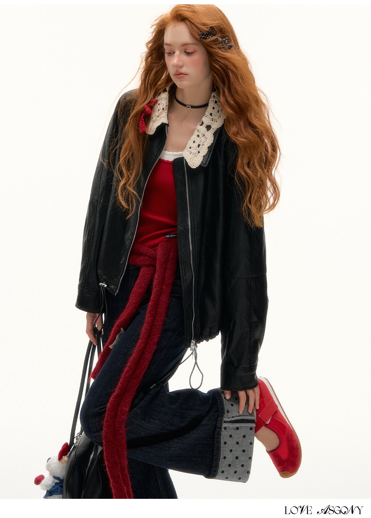 AsGony PU Leather Blazer