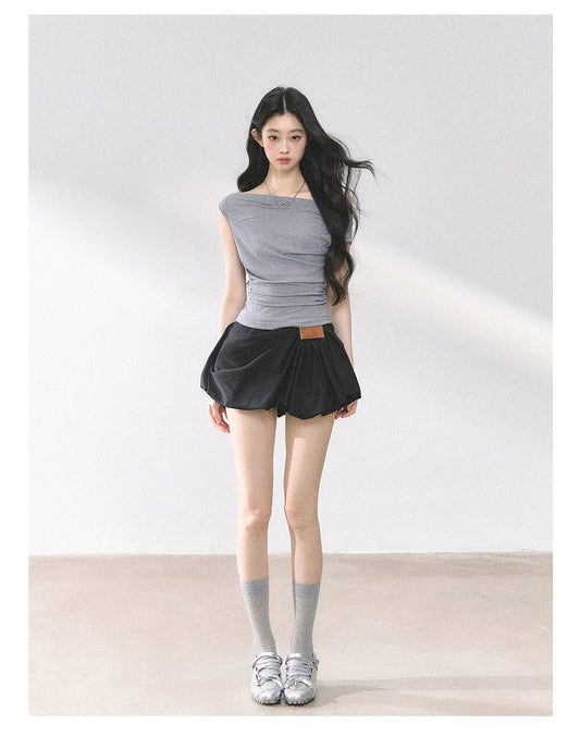 SHAOYEYAN American Style Off-Shoulder Crop Top