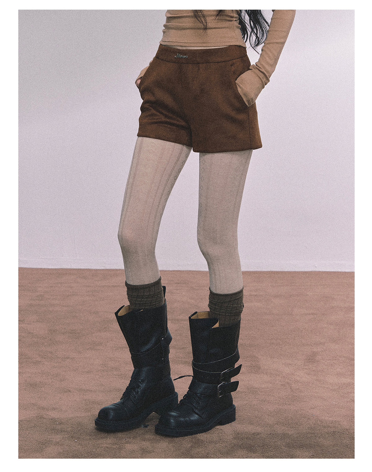 ShaoYeYan Delpan Winter French British Style Suede Set