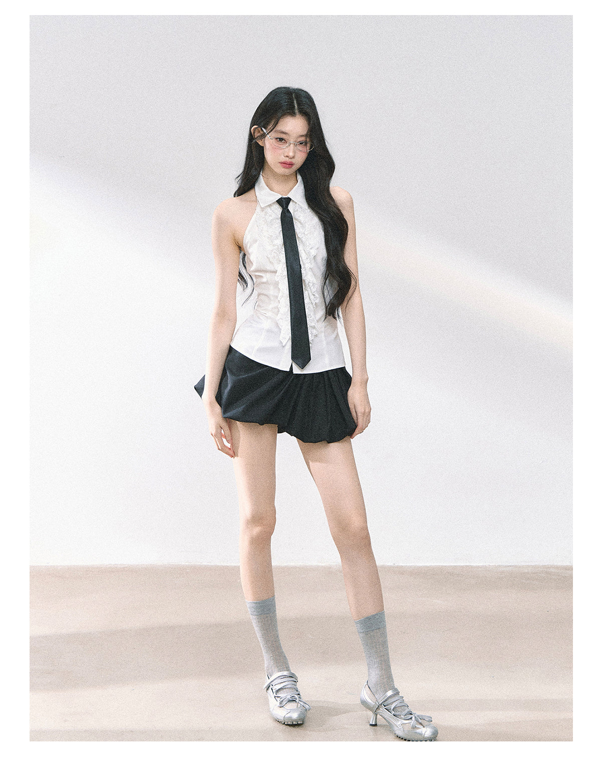SHAOYEYAN French Lace Blouse (with tie)
