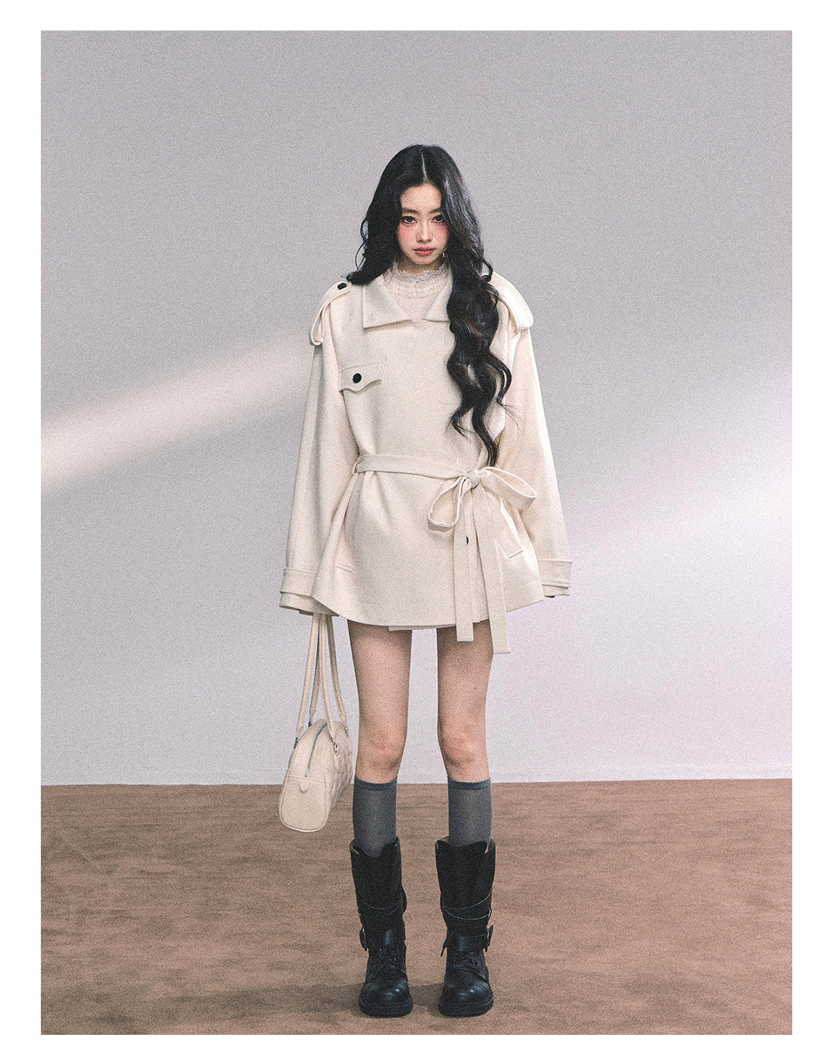 ShaoYeYan Shanghai Socialite British Style Loose Tweed Coat