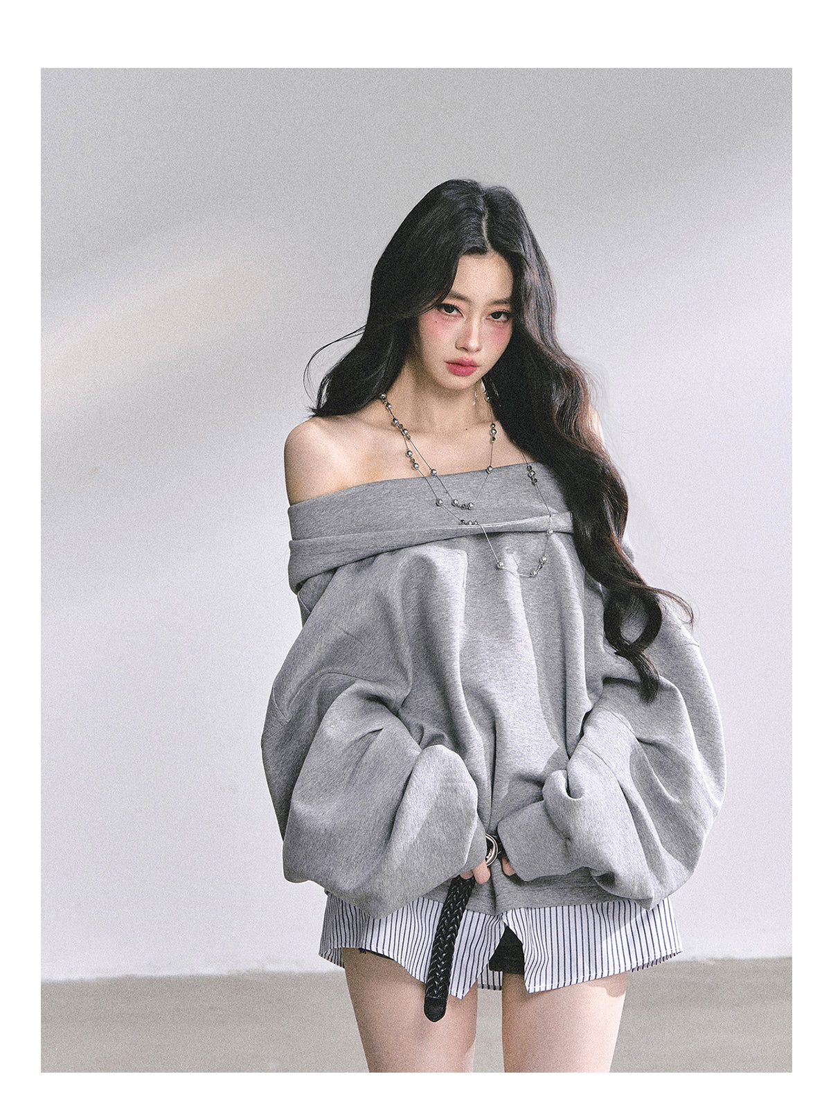 SHAOYEYAN Fake Two-Piece Oversized Hoodie (with belt)