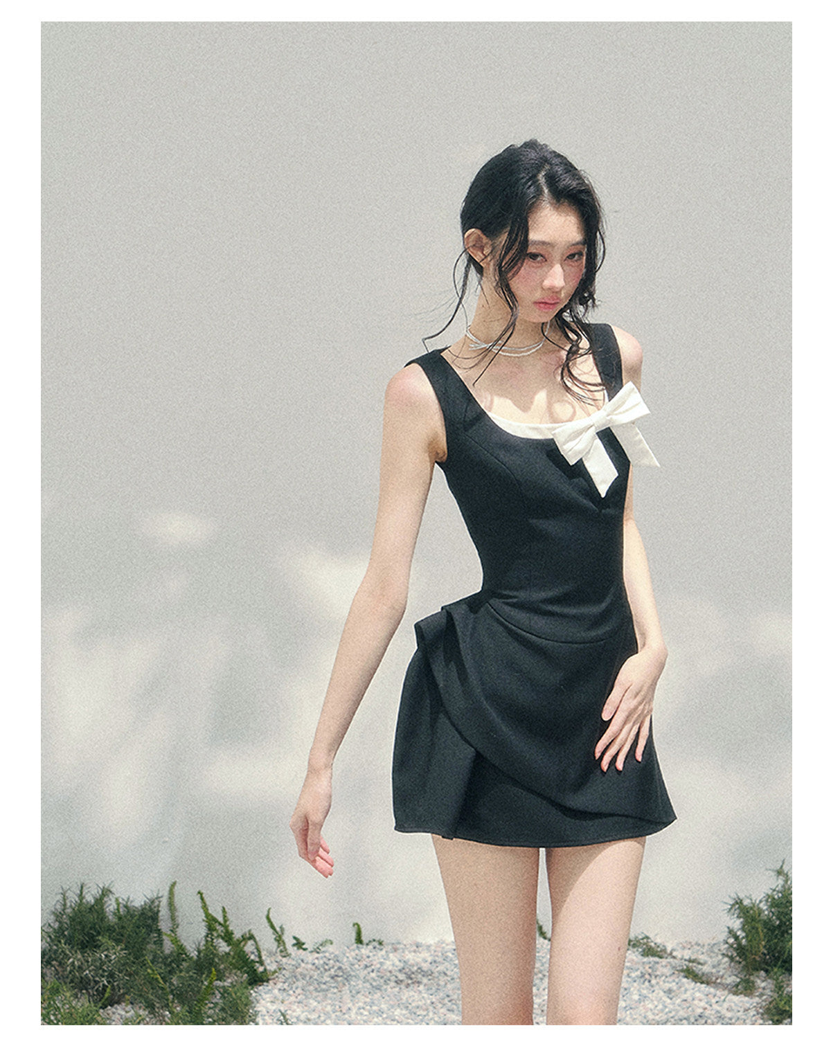 ShaoYeYan Aomalm Her Sweetness Sinks Fake Two-Layer French Dress