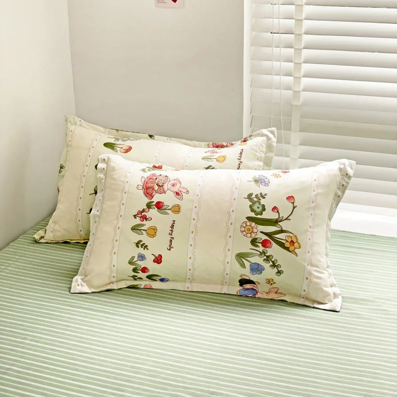 Little Floral Rabbit Duvet Cover Bedding Set