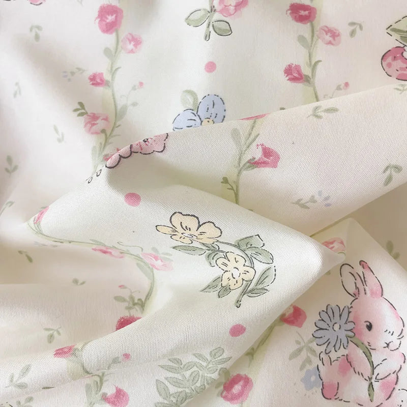 Floral Rabbit Duvet Cover Bedding Set