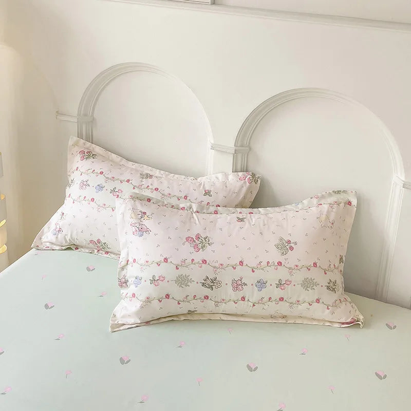 Floral Rabbit Duvet Cover Bedding Set