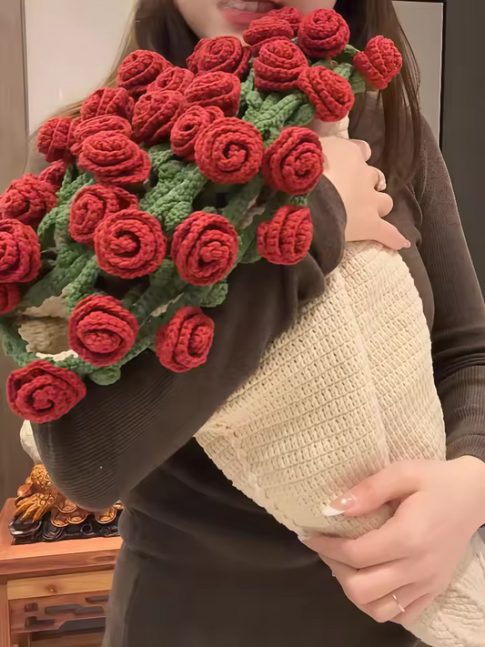 DIY Hand-Woven Rose Bouquet Blanket