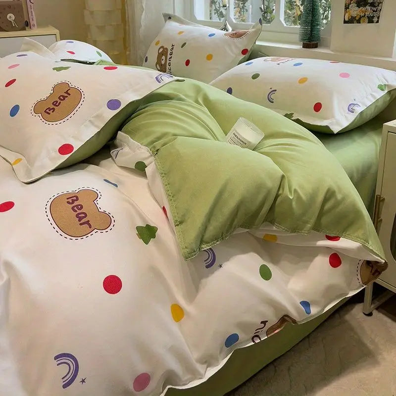 Cute Bear Duvet Cover Bedding Set